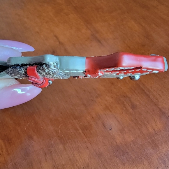 Coach Snowman Silver Red Leather Signature Jacquard Keychain Bag Charm Y2K - Picture 7 of 9